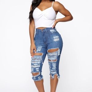 Fashion nova Try And Stop Me Distressed Knee Short